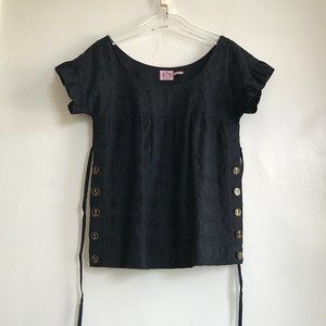Juicy Couture Short Sleeve Top Anchor Buttons Y2K